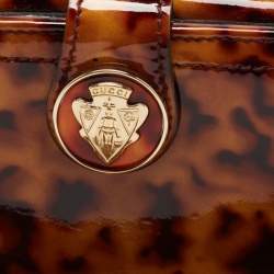 مملوكة مسبقًا Gucci Brown Animal Print  Patent Leather Hysteria Wallet