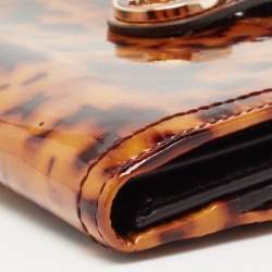 مملوكة مسبقًا Gucci Brown Animal Print  Patent Leather Hysteria Wallet