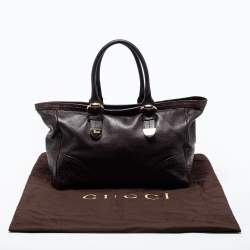 مملوكة مسبقًا Gucci Dark Brown Guccissima Leather Large Signoria Tote