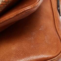 Pre Owned Gucci Brown/Beige GG Canvas and Leather Medium Marrakech Shoulder Bag