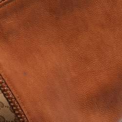 Pre Owned Gucci Brown/Beige GG Canvas and Leather Medium Marrakech Shoulder Bag
