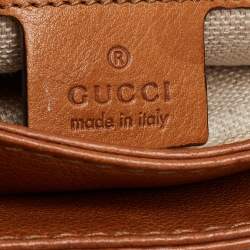 Pre Owned Gucci Brown/Beige GG Canvas and Leather Medium Marrakech Shoulder Bag