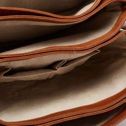 Pre Owned Gucci Brown/Beige GG Canvas and Leather Medium Marrakech Shoulder Bag