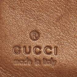 Gucci Metallic Bronze Guccissima Leather Interlocking GG Flap French Wallet