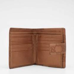 Gucci Metallic Bronze Guccissima Leather Interlocking GG Flap French Wallet