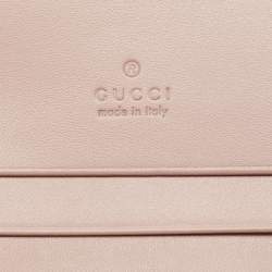 مملوكة مسبقًا Gucci Dusty Pink Guccissima Leather Bow Card Case
