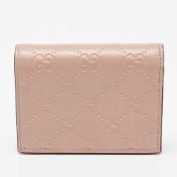 مملوكة مسبقًا Gucci Dusty Pink Guccissima Leather Bow Card Case