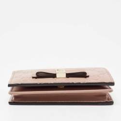 مملوكة مسبقًا Gucci Dusty Pink Guccissima Leather Bow Card Case