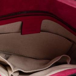 مملوكة مسبقًا حقيبة كلتش غوتشي هورسبيت جلد لامعة فوشيا 