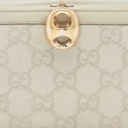 Pre Owned Gucci Off White Guccissima Leather Wave Continental Wallet