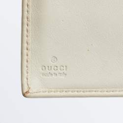 Pre Owned Gucci Off White Guccissima Leather Wave Continental Wallet