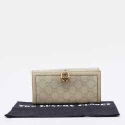 Pre Owned Gucci Off White Guccissima Leather Wave Continental Wallet