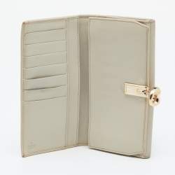 Pre Owned Gucci Off White Guccissima Leather Wave Continental Wallet
