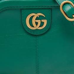 Pre Owned Gucci Green Leather Small Rebelle Shoulder Bag