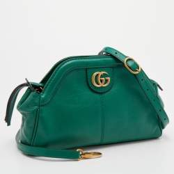 Pre Owned Gucci Green Leather Small Rebelle Shoulder Bag