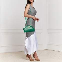 Pre Owned Gucci Green Leather Small Rebelle Shoulder Bag