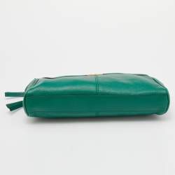 Pre Owned Gucci Green Leather Small Rebelle Shoulder Bag