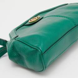 Pre Owned Gucci Green Leather Small Rebelle Shoulder Bag