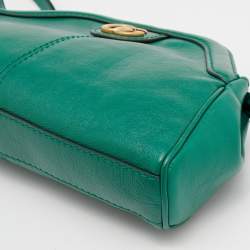 Pre Owned Gucci Green Leather Small Rebelle Shoulder Bag