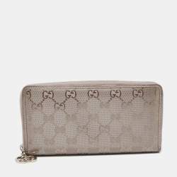 Gucci Lilac GG Imprime Canvas Zip Around Wallet