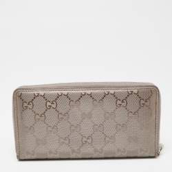 Gucci Lilac GG Imprime Canvas Zip Around Wallet