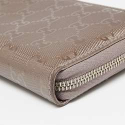 Gucci Lilac GG Imprime Canvas Zip Around Wallet