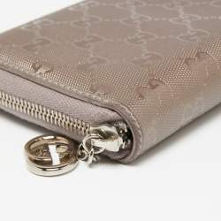 Gucci Lilac GG Imprime Canvas Zip Around Wallet
