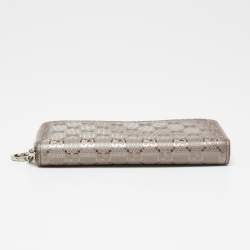 Gucci Lilac GG Imprime Canvas Zip Around Wallet