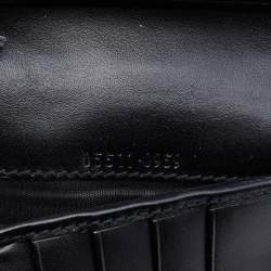 Pre Owned Gucci Black GG Canvas Canvas Piston Lock Compact Wallet