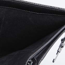 Pre Owned Gucci Black GG Canvas Canvas Piston Lock Compact Wallet
