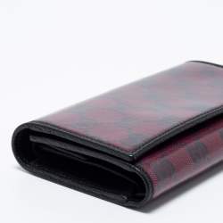 Pre Owned Gucci Fuchsia/Black Crystal GG Canvas and Leather Trifold Wallet