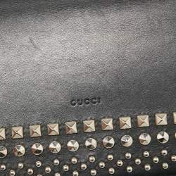 مملوكة مسبقًا محفظة غوتشي جلد أسود مرصع بسلسلة