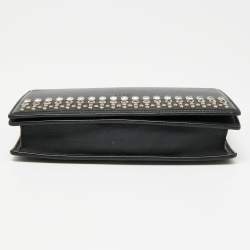 مملوكة مسبقًا محفظة غوتشي جلد أسود مرصع بسلسلة