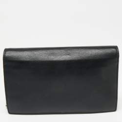 مملوكة مسبقًا محفظة غوتشي جلد أسود مرصع بسلسلة