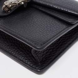 مملوكة مسبقًا Gucci Black Leather Dionysus Super Mini Chain Shoulder Bag