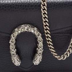 مملوكة مسبقًا Gucci Black Leather Dionysus Super Mini Chain Shoulder Bag