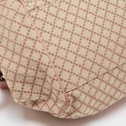 Pre Owned Gucci Beige Diamante Canvas And Leather Medium Sukey Satchel