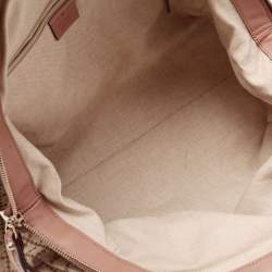 Pre Owned Gucci Beige Diamante Canvas And Leather Medium Sukey Satchel