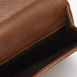 Pre Owned محفظة غوتشي جلد وكانفاس جي جي بني/بيج دلاية بامبو بشراشيب مضغوطة