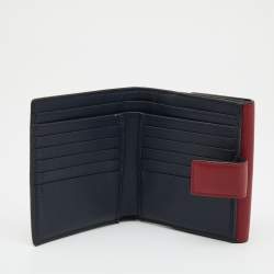 Pre Owned محفظة غوتشي فرينش جلد وكانفاس جي جي سوبريم أحمر/أزرق