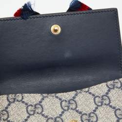 Pre Owned محفظة غوتشي فرينش جلد وكانفاس جي جي سوبريم أحمر/أزرق