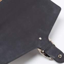 مملوكة مسبقًا Gucci Black/Beige GG Supreme Canvas and Leather Medium Dionysus Arabesque Shoulder Bag