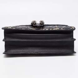 مملوكة مسبقًا Gucci Black/Beige GG Supreme Canvas and Leather Medium Dionysus Arabesque Shoulder Bag