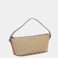 مملوكة مسبقًا Gucci Brown/Beige GG Canvas Boat Baguette