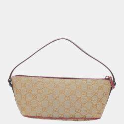 مملوكة مسبقًا Gucci Brown/Beige GG Canvas Boat Baguette