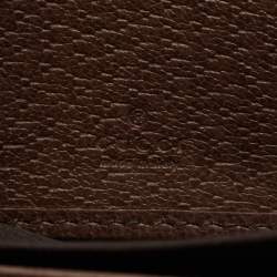 Pre Owned Gucci Brown/Beige GG Supreme Canvas and Leather Ophidia Zip Around Wallet