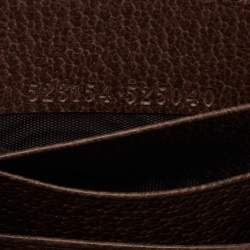 Pre Owned Gucci Brown/Beige GG Supreme Canvas and Leather Ophidia Zip Around Wallet
