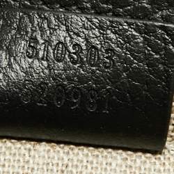 Pre Owned Gucci Black Leather Medium Interlocking G Shoulder Bag