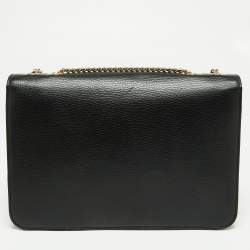 Pre Owned Gucci Black Leather Medium Interlocking G Shoulder Bag
