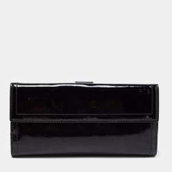 Pre Owned Gucci Black Patent Leather Hysteria Continental Wallet